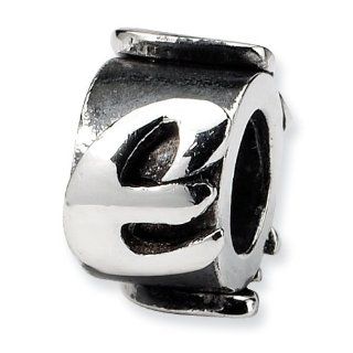 Reflection Beads Sterling Silver Reflections Letter E Message Bead: Bead Charms: Jewelry