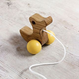 wooden duckling pull along wooden toy by hop & peck