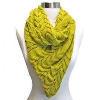 Luxury Divas Mustard Yellow Chevron Patterned Crocheted Knit V Cut Circle Scarf at  Womens Clothing store