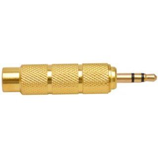 Seismic Audio   SAPT122   1/4" Female to 1/8" Male Adapter (Gold)   Converter for iPod, iPhone, Android, MP3, Laptop, etc: Musical Instruments