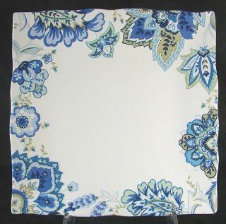 222 Fifth Mirabelle Square Dinner Plates, Set of 4, Blue & White Paisley: Salad Plates: Kitchen & Dining