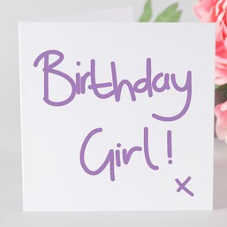 contemporary birthday girl card by megan claire
