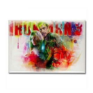 Iron Man 3 Rainbow painting Rectangle Magnet by listing store 79805689