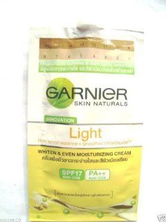 Garnier Light Whiten even Moisturizing Spf17 Cream 8ml. Made in Thailand : Facial Cleansing Creams : Beauty