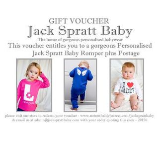 gift voucher from £22.45 by jack spratt baby