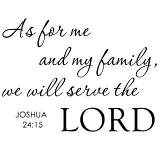 As for Me And My Family We Will Serve the Lord   Inspirational Home Religious God Bible Vinyl Quote Art Wall Decal Sticker Decor (White, Small)   Wall Docor Stickers