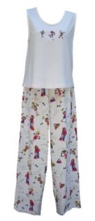 RocketWear Exercise Gals White Cotton Knit Top and Pants Loungewear/Pajamas at  Womens Clothing store