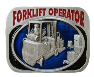Forklift Operator Colored Novelty Belt Buckle: Clothing