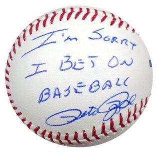 Pete Rose Autographed MLB Baseball I'm Sorry I Bet on Baseball PSA/DNA: Sports Collectibles