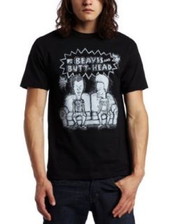 Fifth Sun Mens Beavis & Butthead Sketchy Couch Short Sleeve T Shirt, Black, X Large: Clothing