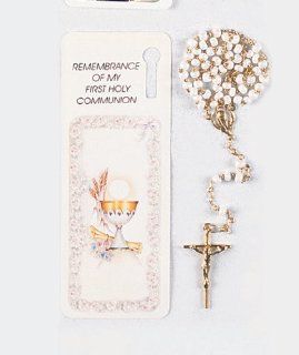 Bookmark Rosary   First Communion   Bookmark and Full 14" Rosary   Exclusively from the Studios of Cromo NB (Milano, Italy): Rosary Beads: Jewelry