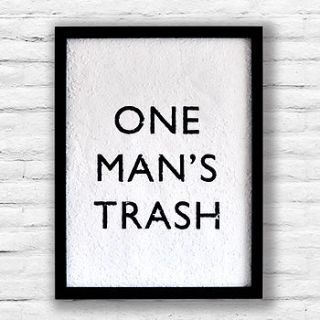'one man's trash' woodchip print by print basement