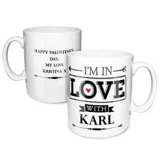 'i'm in love with' personalised mug by lucky roo