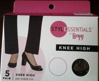 Stylessentials by L'eggs Knee High One Size Reinforce Toe Suntan 5 Pairs: Beauty