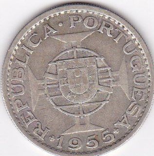 1955 Mozambique (Former Portugese Colony) 20 Escudos Silver Coin: Everything Else