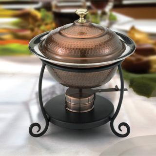 Chafing dish Antique copper finish Material: Stainless steel and brass
