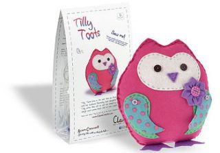tilly toots owl felt sewing kit by clara
