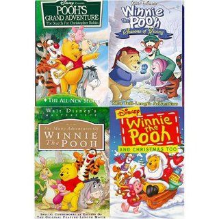 walt disney's pack 4 vhs Pooh's Grand Adventure   The Search for Christopher Robin, Winnie the Pooh   Seasons of Giving, Winnie the Pooh and Christmas Too, Many Adventures of Winnie the Pooh Movies & TV