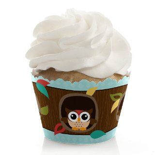 Baby Shower Cupcake Wrappers   Owl   Look Whooo's Having A Baby: Toys & Games