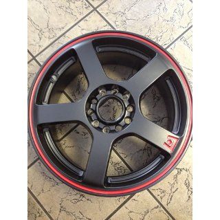 Motegi Racing MR116 Matte Black Finish Wheel with Red Accents (16x7"/4x100mm): Automotive