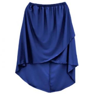 Luxury Divas Royal Blue Hi Low Hemline Casual Elastic Waist Wrap Skirt at  Womens Clothing store