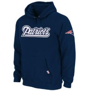 NFL New England Patriots Classic Heavyweight Hood II Adult Long Sleeved Hooded Fleece Pullover, Athletic Navy, Small : Sports Fan Sweatshirts : Clothing