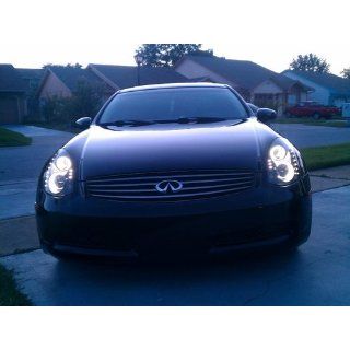 Infiniti G35 2dr HID Version Ccfl DRL LED Projector Headlights   Chrome (Sold in Pairs): Automotive