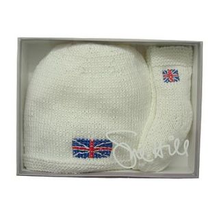 union jack beanie hat and socks set by sue hill