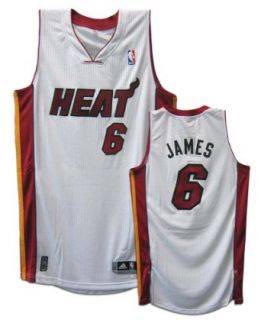 LeBron James Miami Heat #6 Revolution 30 Authentic Adidas NBA Basketball Jersey (Home White)  Sports Fan Jerseys  Sports & Outdoors