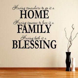Having Somewhee to Go Is a Home Family Blessing Wall Decal Quote Sticker Living Room Decor Wide 60cm High 60cm Black Color   Nursery Wall Decor