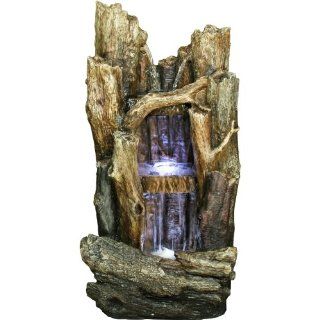 Yosemite Home Decor CW09040 2 Tier Tree Branches Waterfall Fountain with LED Accent Lighting  Free Standing Garden Fountains  Patio, Lawn & Garden