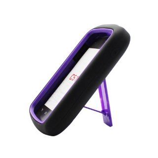 Purple Black Hard Soft Gel Dual Layer Stand Cover Case for Kyocera Hydro C5170: Cell Phones & Accessories