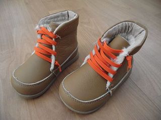 boys/girls real leather camel boots by my little boots