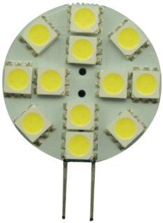 RV Lighting (G4 PWM CW12) Eco Led Cold White Round PCB with 12 SMD 5050 LED and Side Connector Automotive