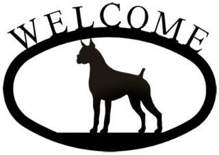 VWI WEL 244 S Welcome Sign Small   Boxer Powder Metal Coated  Yard Signs  Patio, Lawn & Garden
