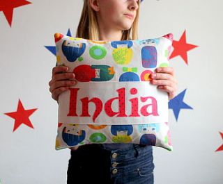 personalised japanese doll cushion by kindred rose