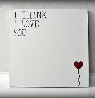 'i think i love you' sign by hush baby sleeping