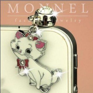 ip241 Luxury Marie Cat Anti Dust Plug Cover Charm For iPhone 4 4S: Cell Phones & Accessories