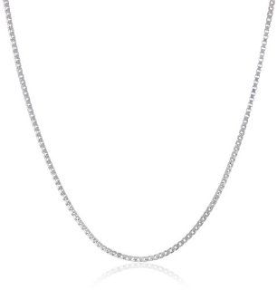 Duragold 14k White Gold Solid Box Chain Necklace (.8mm ), 20": Jewelry