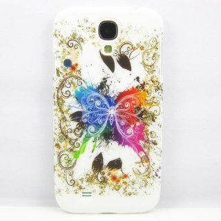 New Arts Butterfly With Flowers Stylish Hard Rubber Case Cover Skin For Samsung Galaxy S4 I9500: Cell Phones & Accessories