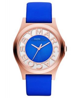 Marc by Marc Jacobs Watch, Womens Maliblue Leather Strap 40mm MBM1244   Watches   Jewelry & Watches