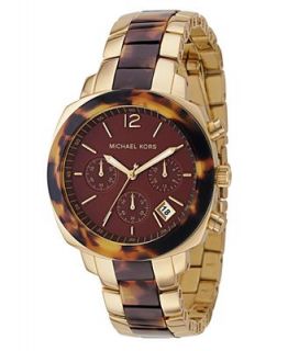 Michael Kors Watch, Womens Gold Tone Stainless Steel and Tortoise Acetate Bracelet MK5246   Watches   Jewelry & Watches