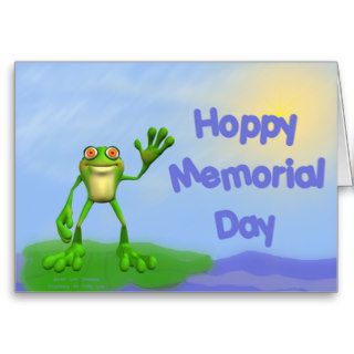 Hoppy Memorial Day Frog Greeting Card