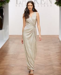 Lauren Ralph Lauren Sleeveless Metallic Gown   Dresses   Women
