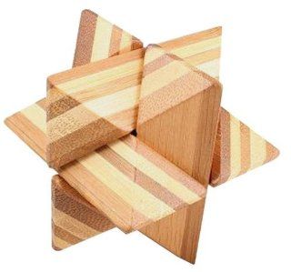 Bamboo Brainteaser Puzzle Star: Toys & Games