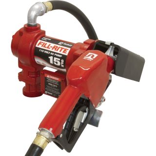 Fill-Rite Fuel Transfer Pump with Automatic Nozzle and 1/4 HP Motor — 115 Volt AC, Model# FR610GA  AC Powered Fuel Pumps