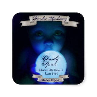 Vintage Ghostly Spirits Halloween Bottle Stickers