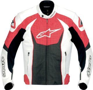 Alpinestars GP R Perforated Leather Jacket , Distinct Name: White/Red/Black, Apparel Material: Leather, Size: 52, Gender: Mens/Unisex, Primary Color: White 3101611 231 52: Automotive