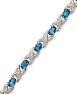 Sterling Silver Bracelet, Blue Topaz (20 ct. t.w.)   Bracelets   Jewelry & Watches