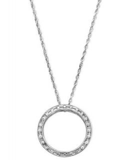 Diamond Necklace, Sterling Silver Diamond Open Circle Pendant (1/10 ct. t.w.)   Necklaces   Jewelry & Watches
